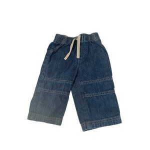 Jumping Beans Boys Infant Baby Size 6 9 Months Blue Denim Jeans Pull on Waist Ti